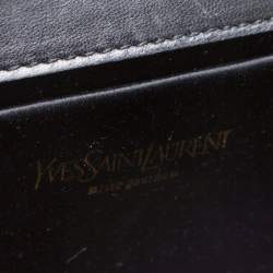 Pre Owned Saint Laurent Black Embossed Leather Muse Clutch