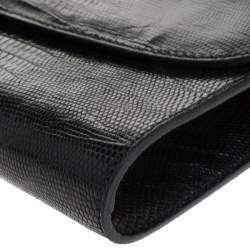 Pre Owned Saint Laurent Black Embossed Leather Muse Clutch