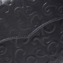 Pre Owned Saint Laurent Black Embossed Leather Continental Wallet