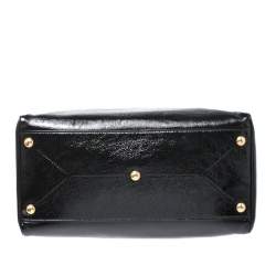 Pre Owned Yves Saint Laurent Black Patent Leather Medium Majorelle Satchel