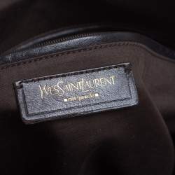 Pre Owned Yves Saint Laurent Plum Patent Leather Oversized Muse Satchel