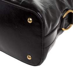 Pre Owned Yves Saint Laurent Plum Patent Leather Oversized Muse Satchel