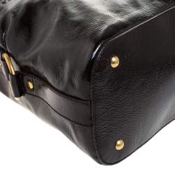 Pre Owned Yves Saint Laurent Plum Patent Leather Oversized Muse Satchel