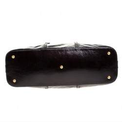 Pre Owned Yves Saint Laurent Plum Patent Leather Oversized Muse Satchel