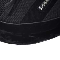 Pre Owned Saint Laurent Paris Black Canvas and Velvet RG Classic Pleated Hobo