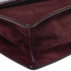 Pre Owned حقيبة كتف سان لوران بيتي جلد وسويدي عنابي 