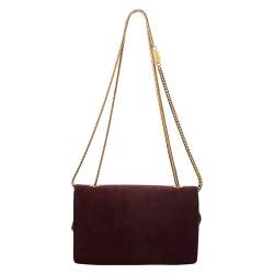 Pre Owned حقيبة كتف سان لوران بيتي جلد وسويدي عنابي 