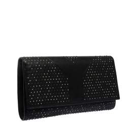 Pre Owned Yves Saint Laurent Black Leather Rock Studded Clutch