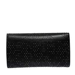 Pre Owned Yves Saint Laurent Black Leather Rock Studded Clutch