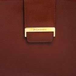 Pre Owned Saint Laurent Red Lizard Embossed Leather Shoulder Bag