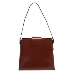 Pre Owned Saint Laurent Red Lizard Embossed Leather Shoulder Bag