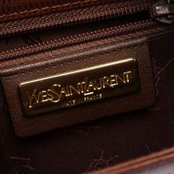 Pre Owned Saint Laurent Red Lizard Embossed Leather Shoulder Bag