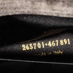 Pre Owned حقيبة كلتش سان لوران باريس شيك كبيرة جلد نقش سحلية رمادية