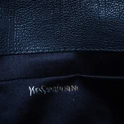 مملوكة مسبقًا Saint Laurent Brown/Black Leopard Print Calf Hair and Leather Chyc Clutch