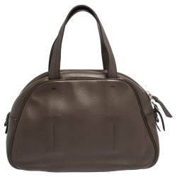 Pre Owned Yves Saint Laurent Brown Leather Obi Bow Satchel