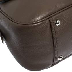 Pre Owned Yves Saint Laurent Brown Leather Obi Bow Satchel