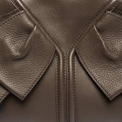 Pre Owned Yves Saint Laurent Brown Leather Obi Bow Satchel