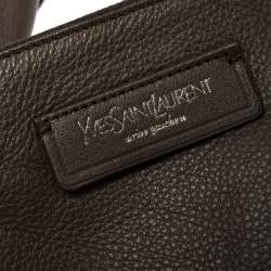 Pre Owned Yves Saint Laurent Brown Leather Obi Bow Satchel