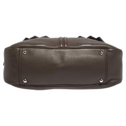 Pre Owned Yves Saint Laurent Brown Leather Obi Bow Satchel