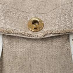 مملوكة مسبقًا Saint Laurent Paris Beige/White Fabric/Suede and Leather Medium Muse Two Satchel
