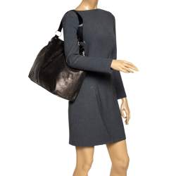 Pre Owned حقيبة سان لوران جلد أسود/بيتاليك بوجهين دوبل ساك واي