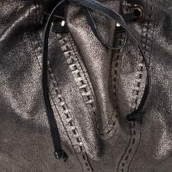 Pre Owned حقيبة سان لوران جلد أسود/بيتاليك بوجهين دوبل ساك واي