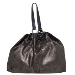 Pre Owned حقيبة سان لوران جلد أسود/بيتاليك بوجهين دوبل ساك واي