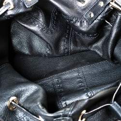 Pre Owned حقيبة سان لوران جلد أسود/بيتاليك بوجهين دوبل ساك واي