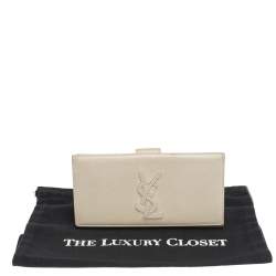 Pre Owned Yves Saint Laurent White Leather Belle De Jour Flap Wallet