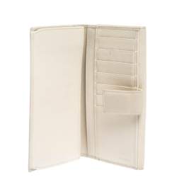 Pre Owned Yves Saint Laurent White Leather Belle De Jour Flap Wallet
