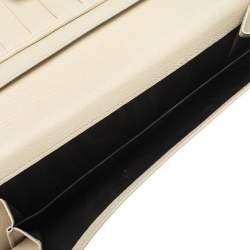 Pre Owned Yves Saint Laurent White Leather Belle De Jour Flap Wallet