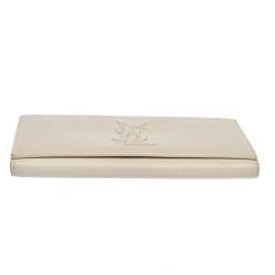 Pre Owned Yves Saint Laurent White Leather Belle De Jour Flap Wallet