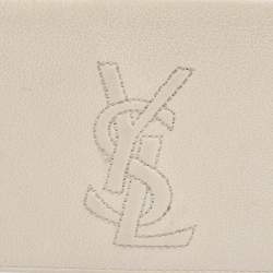 Pre Owned Yves Saint Laurent White Leather Belle De Jour Flap Wallet