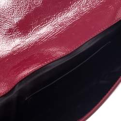 مملوكة مسبقًا Saint Laurent Dark Pink Patent Leather  Belle De Jour Clutch