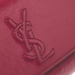 مملوكة مسبقًا Saint Laurent Dark Pink Patent Leather  Belle De Jour Clutch