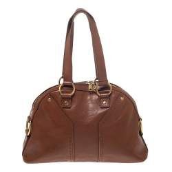 Saint Laurent Brown Leather Muse Satchel