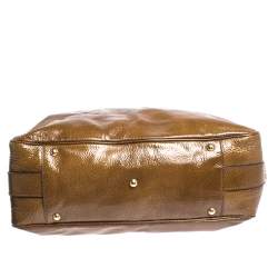 Pre Owned Yves Saint Laurent Tan Patent Leather Muse Messenger Bag