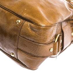 Pre Owned Yves Saint Laurent Tan Patent Leather Muse Messenger Bag