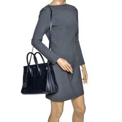 Pre Owned Saint Laurent Midnight Blue Leather Large Classic Sac De Jour Tote