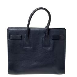 Pre Owned Saint Laurent Midnight Blue Leather Large Classic Sac De Jour Tote