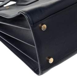 Pre Owned Saint Laurent Midnight Blue Leather Large Classic Sac De Jour Tote