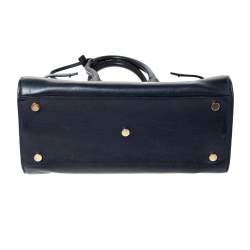 Pre Owned Saint Laurent Midnight Blue Leather Large Classic Sac De Jour Tote