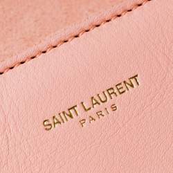 مملوكة مسبقًا Saint Laurent Peach Leather Large Chyc Clutch