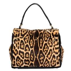 مملوكة مسبقًا حقيبة سان لوران موسي تو متوسطة جلد و شعر عجل بني و أسود