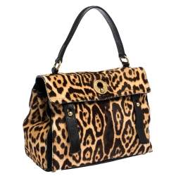 مملوكة مسبقًا حقيبة سان لوران موسي تو متوسطة جلد و شعر عجل بني و أسود