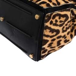 مملوكة مسبقًا حقيبة سان لوران موسي تو متوسطة جلد و شعر عجل بني و أسود