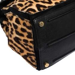 مملوكة مسبقًا حقيبة سان لوران موسي تو متوسطة جلد و شعر عجل بني و أسود