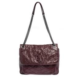 Saint Laurent Mini Niki shoulder bag in burgundy red