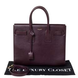 مملوكة مسبقًا حقيبة يد سان لوران باريس ساك دو جور كلاسيك صغيرة جلد عنابية