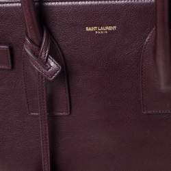 مملوكة مسبقًا حقيبة يد سان لوران باريس ساك دو جور كلاسيك صغيرة جلد عنابية
